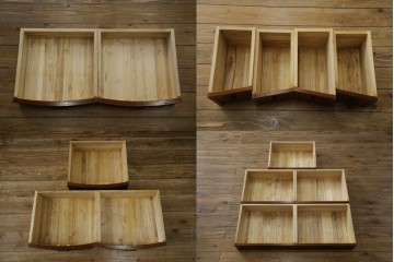 中古　美品　欅(ケヤキ)材　美しい木目と梅の彫刻が目を引く八尺サイズの茶箪笥　定価約120万円　(R-080790)