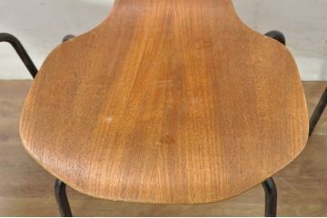 デンマークビンテージ　FRITZ HANSEN(フリッツハンセン)　Arne Jacobsen(アルネ・ヤコブセン)　model.3123　子供用Tチェア3脚セット(キッズチェア、ハンマーチェア、チャイルドチェア、ダイニングチェア、板座チェア、北欧、ヴィンテージ、バラ売り可能)(R-080793)