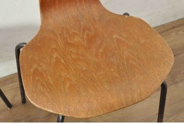 デンマークビンテージ　FRITZ HANSEN(フリッツハンセン)　Arne Jacobsen(アルネ・ヤコブセン)　model.3123　子供用Tチェア3脚セット(キッズチェア、ハンマーチェア、チャイルドチェア、ダイニングチェア、板座チェア、北欧、ヴィンテージ、バラ売り可能)(R-080793)