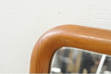 北欧ビンテージ　スウェーデン　Froseke AB Nybrofabriken社　Kristallglas VA　チーク材　落ち着きのある色味とシンプルなデザインが魅力的なウォールミラー(姿見、壁掛け鏡、ヴィンテージ)(R-080801)