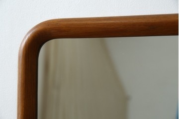 北欧ビンテージ　スウェーデン　Froseke AB Nybrofabriken社　Kristallglas VA　チーク材　落ち着きのある色味とシンプルなデザインが魅力的なウォールミラー(姿見、壁掛け鏡、ヴィンテージ)(R-080801)