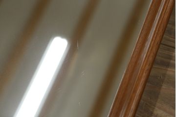北欧ビンテージ　スウェーデン　GLAS-MASTER(グラスマスター)社　チーク材　木のぬくもりを感じる色味が素敵なウォールミラー(姿見、壁掛け鏡、ヴィンテージ)(R-080802)