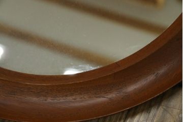 北欧ビンテージ　デンマーク　Pedersen & Hansen製　シンプルなデザインで取り入れやすい壁掛け鏡(ウォールミラー、吊り鏡、ヴィンテージ)(R-080806)
