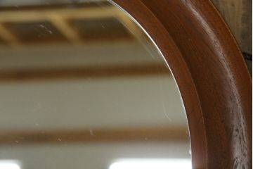北欧ビンテージ　デンマーク　Pedersen & Hansen製　シンプルなデザインで取り入れやすい壁掛け鏡(ウォールミラー、吊り鏡、ヴィンテージ)(R-080806)