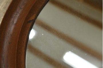 北欧ビンテージ　デンマーク　Pedersen & Hansen製　シンプルなデザインで取り入れやすい壁掛け鏡(ウォールミラー、吊り鏡、ヴィンテージ)(R-080806)