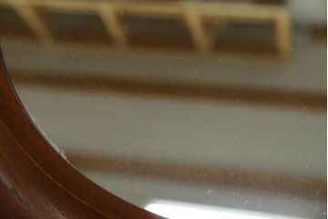北欧ビンテージ　デンマーク　Pedersen & Hansen製　シンプルなデザインで取り入れやすい壁掛け鏡(ウォールミラー、吊り鏡、ヴィンテージ)(R-080806)