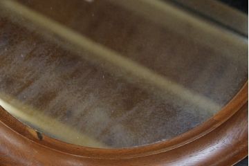 北欧ビンテージ　デンマーク　Pedersen & Hansen製　シンプルなデザインで取り入れやすい壁掛け鏡(ウォールミラー、吊り鏡、ヴィンテージ)(R-080806)