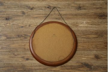 北欧ビンテージ　デンマーク　Pedersen & Hansen製　シンプルなデザインで取り入れやすい壁掛け鏡(ウォールミラー、吊り鏡、ヴィンテージ)(R-080806)