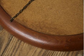北欧ビンテージ　デンマーク　Pedersen & Hansen製　シンプルなデザインで取り入れやすい壁掛け鏡(ウォールミラー、吊り鏡、ヴィンテージ)(R-080806)