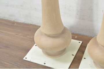 フランスビンテージ　ビーチ材　挽き物のスマートなデザインが上品な雰囲気を醸し出すテーブル脚4本セット(DIY、資材、材料、ヴィンテージ)(R-080810)
