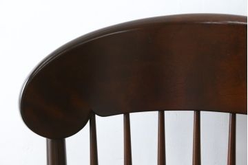 中古　美品　希少な廃盤品!!　松本民芸家具　贅沢なくつろぎのひとときを堪能できるG型ロッキングチェア(椅子、イス、板座チェア、アームチェア)(R-080812)
