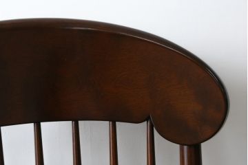 中古　美品　希少な廃盤品!!　松本民芸家具　贅沢なくつろぎのひとときを堪能できるG型ロッキングチェア(椅子、イス、板座チェア、アームチェア)(R-080812)