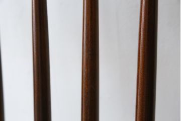 中古　美品　希少な廃盤品!!　松本民芸家具　贅沢なくつろぎのひとときを堪能できるG型ロッキングチェア(椅子、イス、板座チェア、アームチェア)(R-080812)