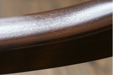 中古　美品　希少な廃盤品!!　松本民芸家具　贅沢なくつろぎのひとときを堪能できるG型ロッキングチェア(椅子、イス、板座チェア、アームチェア)(R-080812)