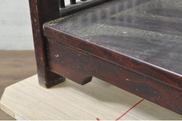 中古　美品!!　九州民芸家具　樺(カバ)材　格子デザインが和モダンな印象を高める飾り棚(本棚、オープンラック、書棚、ブックシェルフ、店舗什器)(R-080815)
