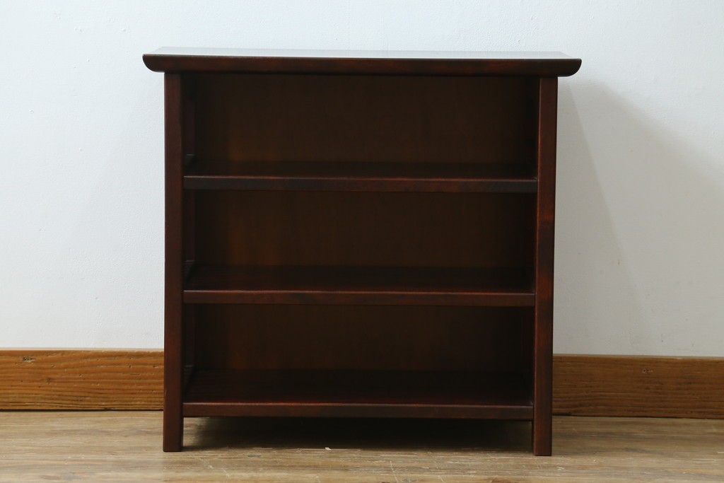 中古　美品　九州民芸家具　格子デザインがモダンな小振りの飾り棚　(R-080817)