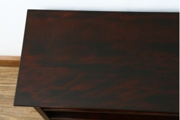 中古　美品　九州民芸家具　格子デザインがモダンな小振りの飾り棚　(R-080817)