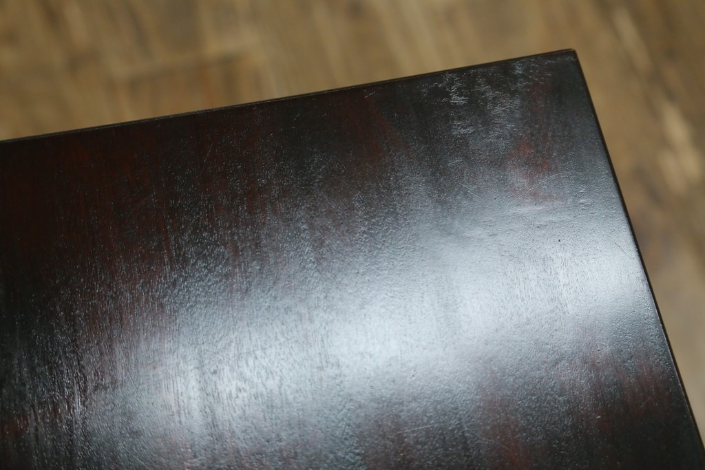 中古　美品　九州民芸家具　格子デザインがモダンな小振りの飾り棚　(R-080817)