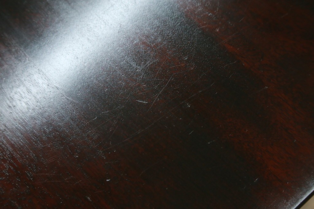 中古　美品　九州民芸家具　格子デザインがモダンな小振りの飾り棚　(R-080817)