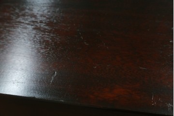 中古　美品　九州民芸家具　格子デザインがモダンな小振りの飾り棚　(R-080817)