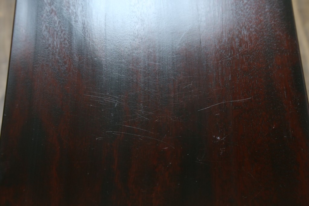 中古　美品　九州民芸家具　格子デザインがモダンな小振りの飾り棚　(R-080817)