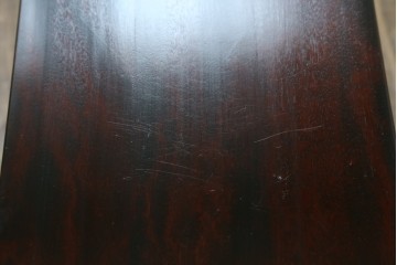 中古　美品　九州民芸家具　格子デザインがモダンな小振りの飾り棚　(R-080817)