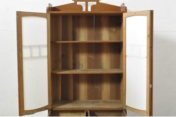 和製アンティーク　美品　栓材　透かしの意匠が目を引く本箱(ブックケース、収納棚、戸棚、キャビネット)(R-080818)