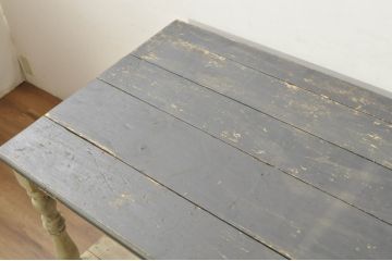 フランスアンティーク　ペイント　ドレイパーズテーブル(作業台、展示台、ワークテーブル、ディスプレイテーブル、飾り台、店舗什器)(R-080823)