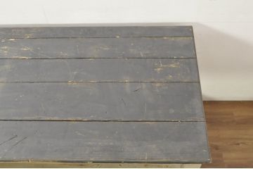 フランスアンティーク　ペイント　ドレイパーズテーブル(作業台、展示台、ワークテーブル、ディスプレイテーブル、飾り台、店舗什器)(R-080823)