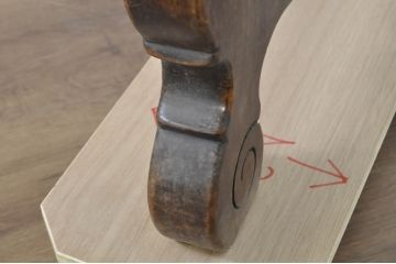 フランスアンティーク　希少な作り　バーチ材　ロートアイアンと天板のヒンジ金具が素敵なバタフライテーブル(サイドテーブル、エクステンションテーブル、2人掛け、4人掛け、作業台)(R-080825)