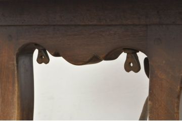 フランスアンティーク　希少な作り　バーチ材　ロートアイアンと天板のヒンジ金具が素敵なバタフライテーブル(サイドテーブル、エクステンションテーブル、2人掛け、4人掛け、作業台)(R-080825)