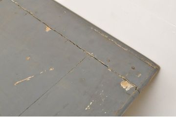 フランスアンティーク　ペイント仕上げ限定　特大!!　幅3.6m　シャビーな風合いがおしゃれな引き出し付き横長テーブル(6人掛け、ダイニングテーブル、作業台、ワークテーブル、ディスプレイテーブル、展示台、飾り台、店舗什器)(R-080830)