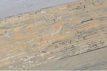 フランスアンティーク　シャビーな雰囲気が可愛らしいペイントテーブル(4人掛け、6人掛け、ダイニングテーブル、作業台、ワークテーブル、ディスプレイテーブル、展示台、飾り台、店舗什器)(R-080831)