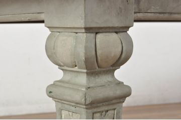 フランスアンティーク　天板栗(クリ)材・無垢材　マーブルペイントの大きな天板が目を引く特大テーブル(6人掛け、ダイニングテーブル、作業台、ワークテーブル、ディスプレイテーブル、展示台、飾り台、店舗什器)(R-080836)