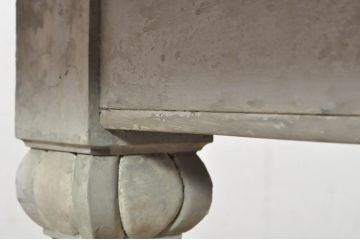 フランスアンティーク　天板栗(クリ)材・無垢材　マーブルペイントの大きな天板が目を引く特大テーブル(6人掛け、ダイニングテーブル、作業台、ワークテーブル、ディスプレイテーブル、展示台、飾り台、店舗什器)(R-080836)
