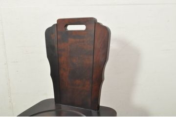 中古　神居民芸家具　落ち着きのある色味と和モダンな雰囲気が魅力的なチェア(椅子、イス、ダイニングチェア、板座チェア)(R-080843)