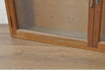 和製アンティーク　古い木のシンプルなデザインのウォールキャビネット(戸棚、収納棚、飾り棚)(R-080847)