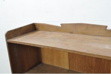 和製アンティーク　明るい木の色味がお部屋に取り入れやすい古い栓材の引き出し付き本棚(ブックシェルフ、飾り棚)(R-080848)
