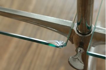 フランスアンティーク　店舗什器におすすめ!真鍮(しんちゅう)フレーム　両面使いできるシンプルな佇まいの飾り棚(ガラス棚、陳列棚、展示台、シェルフ、ディスプレイラック、オープンラック)(R-080857)