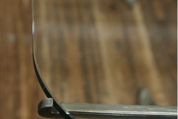 フランスアンティーク　店舗什器におすすめ!真鍮(しんちゅう)フレーム　両面使いできるシンプルな佇まいの飾り棚(ガラス棚、陳列棚、展示台、シェルフ、ディスプレイラック、オープンラック)(R-080857)