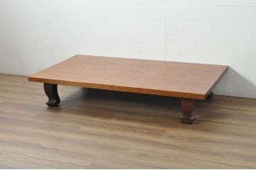 和製ビンテージ　花梨(カリン)材　一枚板　和モダンデザインのシンプルな座卓(ローテーブル、リビングテーブル、センターテーブル、ヴィンテージ)(R-080859)