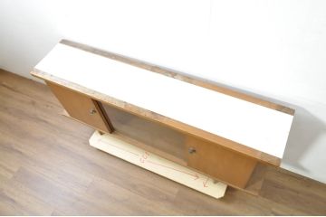 和製ビンテージ　激レア希少!!　北欧デザイン　チーク材　シンプルでモダンなデザインが空間をおしゃれに演出するサイドボード(サイドキャビネット、収納棚、戸棚、テレビ台、テレビボード、ヴィンテージ)(R-080863)