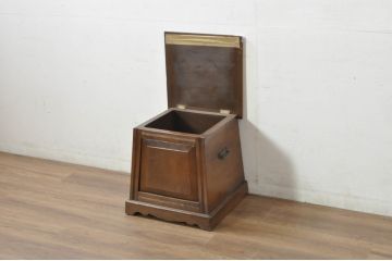 ヨーロッパビンテージ　生活感を隠しておしゃれに収納できる収納付きスツール(チェア、ベンチ、椅子、ヴィンテージ)(R-080864)