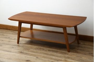 中古　美品　イデー(IDEE)　オーク材　シンプルでスタイリッシュなローテーブル(センターテーブル、リビングテーブル)(定価約10万円)(R-080865)