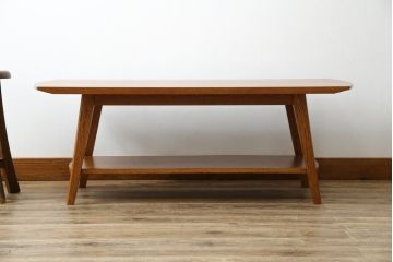 中古　美品　イデー(IDEE)　オーク材　シンプルでスタイリッシュなローテーブル(センターテーブル、リビングテーブル)(定価約10万円)(R-080865)