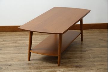 中古　美品　イデー(IDEE)　オーク材　シンプルでスタイリッシュなローテーブル(センターテーブル、リビングテーブル)(定価約10万円)(R-080865)