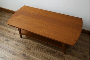 中古　美品　イデー(IDEE)　オーク材　シンプルでスタイリッシュなローテーブル(センターテーブル、リビングテーブル)(定価約10万円)(R-080865)