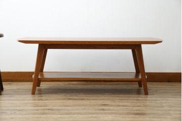 中古　美品　イデー(IDEE)　オーク材　シンプルでスタイリッシュなローテーブル(センターテーブル、リビングテーブル)(定価約10万円)(R-080865)