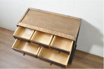 《天板取り付け加工費込み》　中古　北海道民芸家具　框組扉の端正なキャビネット　(R-080866)