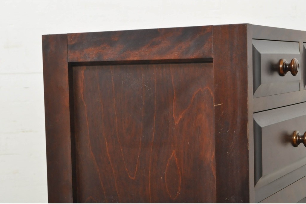 《天板取り付け加工費込み》　中古　北海道民芸家具　框組扉の端正なキャビネット　(R-080866)